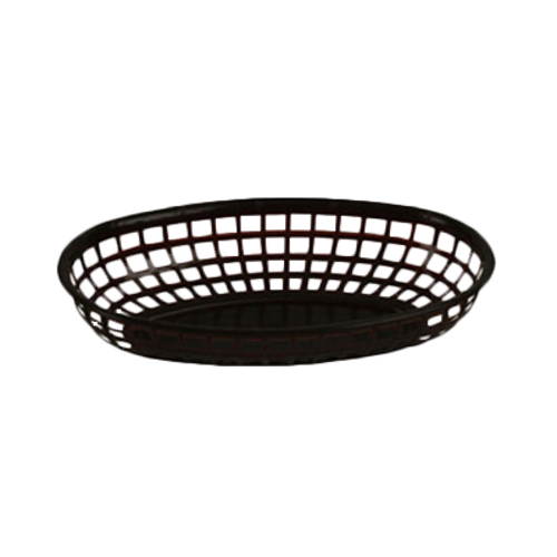 Thunder Group PLBK938K 9.38" Dia. Black Polypropylene Oval Fast Food Basket