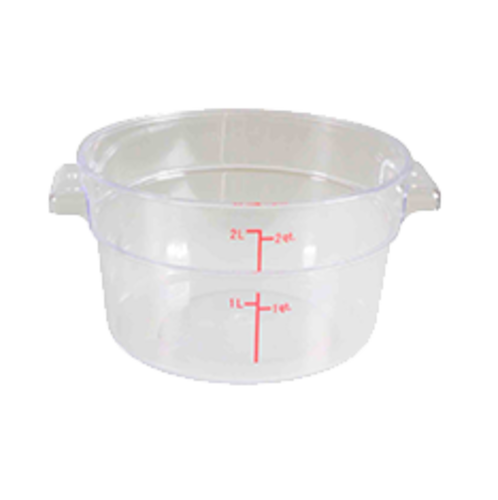 Thunder Group PLRFT302PC 2 Qt. Clear Round Polycarbonate Food Storage Container