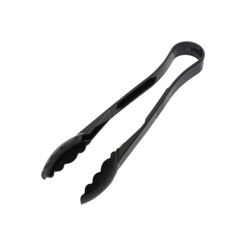 Thunder Group PLSGTG012BK 12" Beige Polycarbonate Scallop Serving Tongs
