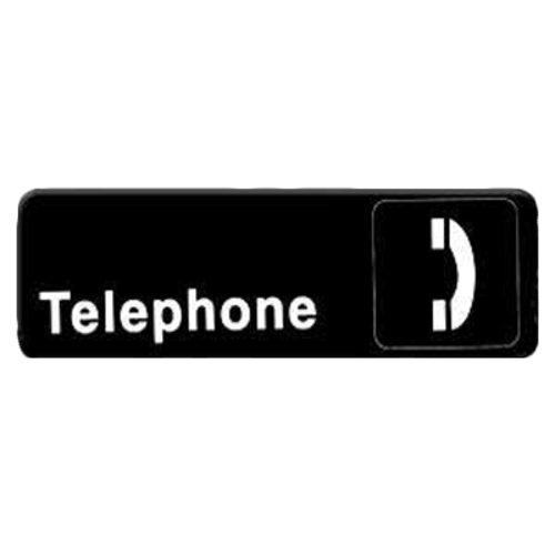 Thunder Group PLIS9328BK 9" x 3" White Information Symbol Sign