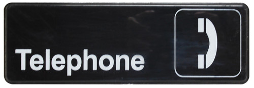Thunder Group PLIS9328BK 9" x 3" White Information Symbol Sign