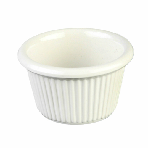 Thunder Group ML507B1 1.5 Oz. Bone Melamine Round Fluted Ramekin