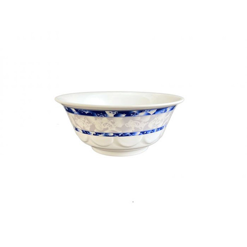Thunder Group 5285DL 53 Oz. Melamine Blue Dragon Scalloped Bowl