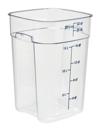 Cambro 22SFSPROCW135 22 Qt. Clear Polycarbonate Square CamSquare FreshPro Food Container - 6/Case