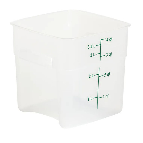 Cambro 4SFSPROPP190 4 Qt. Clear Polyethylene Square CamSquare FreshPro Food Container - 6/Case