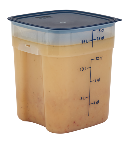 Cambro 18SFSPROPP190 18 Qt. Clear Polypropylene Square CamSquare FreshPro Food Container - 6/Case