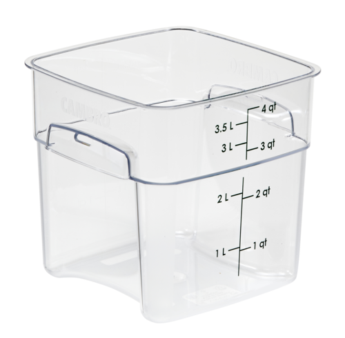 Cambro 4SFSPROCW135 4 Qt. Clear Polycarbonate Square CamSquare FreshPro Food Container
