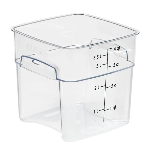 Cambro 4SFSPROCW135 4 Qt. Clear Polycarbonate Square CamSquare FreshPro Food Container