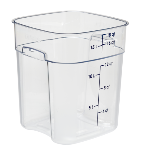 Cambro 18SFSPROCW135 18 Qt. Clear Polycarbonate Square CamSquare FreshPro Food Container