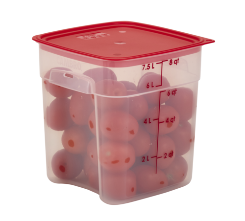Cambro 8SFSPROPP190 8 Qt. Clear Polycarbonate Square CamSquare FreshPro Food Container