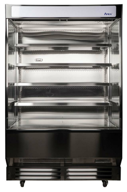 Atosa AOM-50B 51.4" W Black Stainless Steel 4 Shelves Open Air Merchandiser - 120 Volts