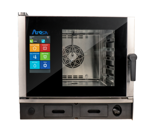 Atosa USA, Inc. AEC-0511 E 5 Half Size Pan Smart Touch Electric Boiler Free Atosa Combi Oven - 208-240 Volts 3 Phase