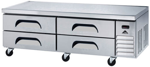 Akita ACB-72 74.09" W Stainless Steel 4 Drawers Refrigerated Chef Base Equipment Stand - 115 Volts