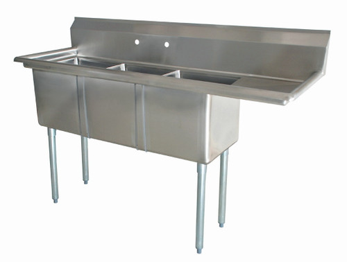 Omcan USA 25272 74.5" W 18 Gauge Galvanized Base Pot Sink