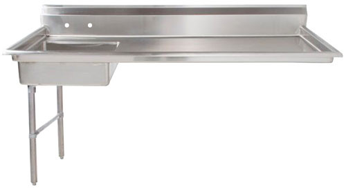 Omcan USA 40191 62" W Stainless Steel Undercounter Left-to-Right Soiled Dishtable