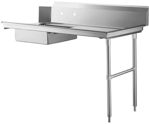 Omcan USA 28487 60" W Stainless Steel Soiled Right Side with Sink Dishtable