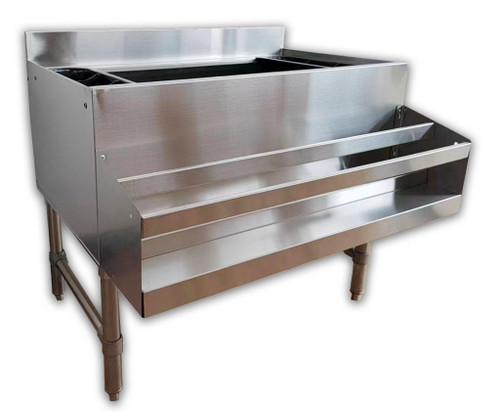 Omcan USA 47519 24" W x 29" D x 33" H Stainless Steel and Galvanized Ice Bin