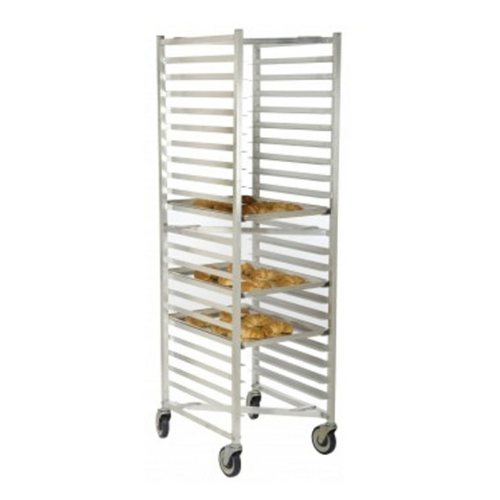 Omcan USA 43474 26" W Aluminum Mobile Full Size Pan Rack