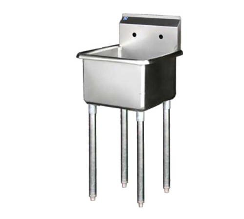 Blue Air BSP-24-14 27.5" W x 27.5" D x 45" H 1 Compartment Stainless Steel Legs Adjustable Feet Prep Sink