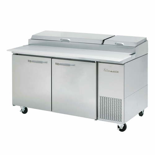 Blue Air BAPP67-HC 67" Side Mounted Stainless Steel Interior And Exterior Refrigerated Pizza Prep Table - 115V