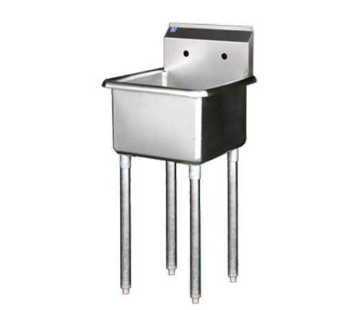 Blue Air BSP-18 21.5" W x 21.5" D x 44.5" H 1 Compartment Stainless Steel Legs Adjustable Feet Prep Sink