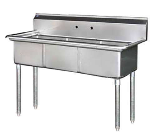 Blue Air BS3-24-14/N 78" W x 30" D x 44.5" H 3 Compartments Stainless Steel Legs Adjustable Feet Sink