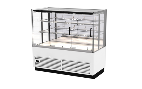 Fri-Jado MCC 60-3 C SS FD SB UF 59.06" W x 55.88" H White 3 Sections Solid Back Modular Convenience Counter - 115 Volts