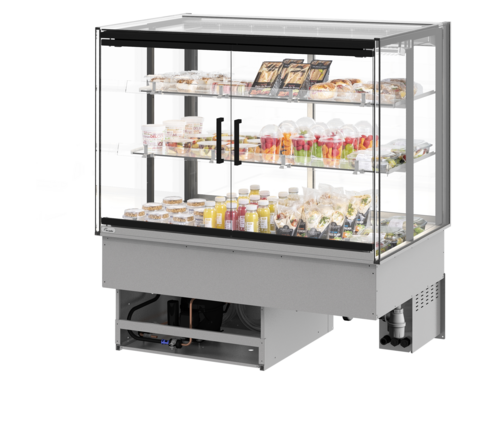 Fri-Jado MCC 48-3 C SS FD PT 47.25" W White Glass Door Pass-Through Self-Service Drop-In Modular Convenience Counter - 115 Volts