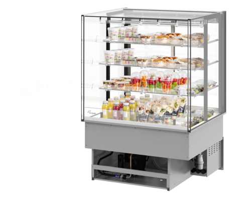 Fri-Jado MCC 36-4 C SS PT 35.44" W White Glass Door Pass-Through Self-Service Modular Convenience Counter - 115 Volts