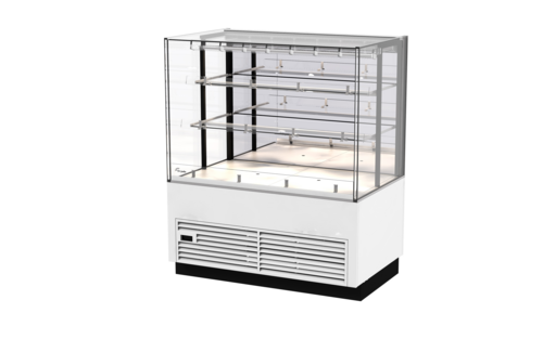 Fri-Jado MCC 48-3 C SS SB UF 47.25" W White Glass Door Solid Back Self-Service Modular Convenience Counter - 115 Volts