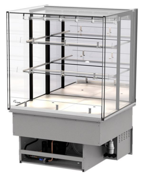 Fri-Jado MCC 36-3 C SS SB 35.44" W x 33.06" H White 3 Sections Solid Back Modular Convenience Counter - 115 Volts