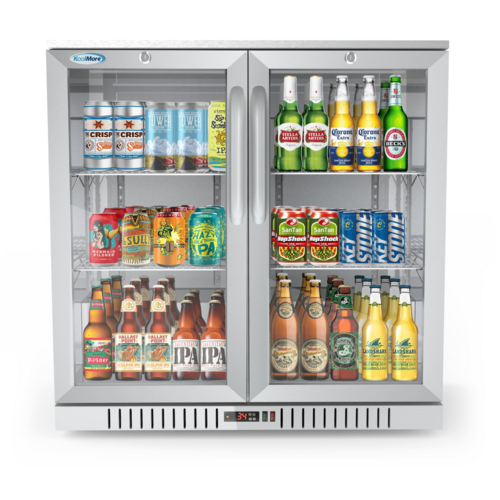Koolmore BC-2DSW-SS 7.4 Cu. Ft. Stainless Steel Two-Section Back Bar Refrigerator - 115 Volts