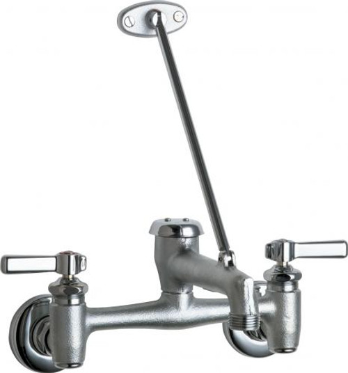 Chicago Faucets 897-RCF Wall-Mounted Manual Faucet with 8" Centers