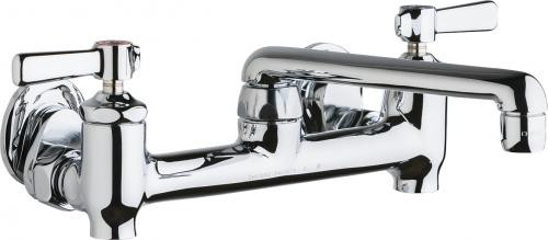 Chicago Faucets 640-S6E35-369YAB Wall-Mounted Manual Faucet with Adjustable Centers
