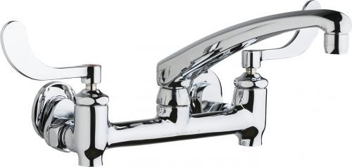 Chicago Faucets 640-L8E35-317YAB Wall-Mounted Manual Faucet with Adjustable Centers