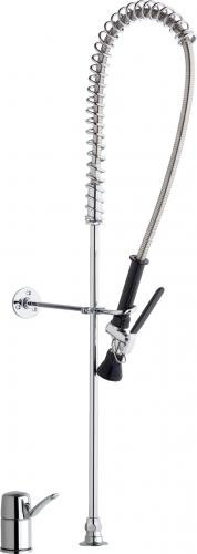 Chicago Faucets 2305-VBABCP 8.19" W Polished Chrome Single Hole Deck Mounted Pre-Rinse Fitting with Remote Valve