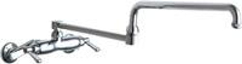 Chicago Faucets 445-DJ26ABCP 9.38" W Polished Chrome Double Joint Wall Mounted Manual Faucet with Adjustable Centers