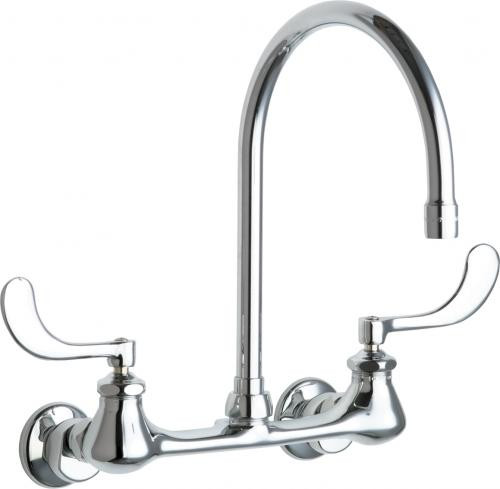 Chicago Faucets 631-GN8AE3ABCP Wall-Mounted Manual Faucet with Adjustable Centers