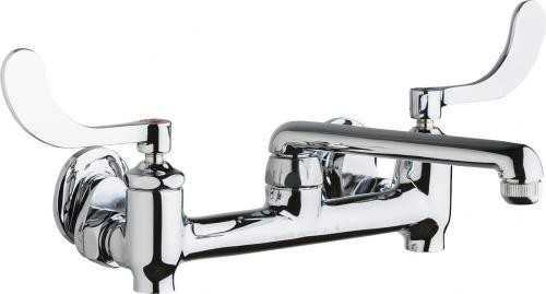 Chicago Faucets 640-S6E1-317YAB Wall-Mounted Manual Faucet with Adjustable Centers
