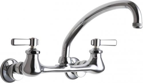 Chicago Faucets 540-LDL9E1ABCP 6.31" W Polished Chrome Swing Wall Mounted Manual Faucet with Adjustable Centers