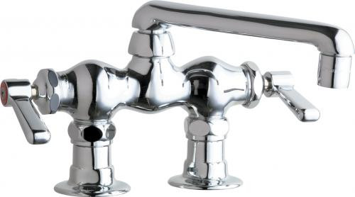 Chicago Faucets 772-E35ABCP Deck-Mounted Manual Faucet with 3.38" Centers