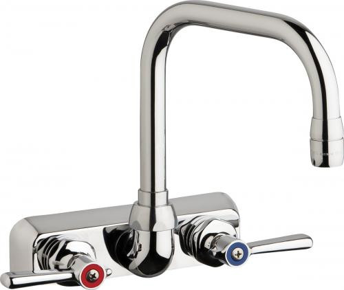 Chicago Faucets W4W-DB6AE35-369AB Wall-Mounted Manual Faucet with 4" Centers