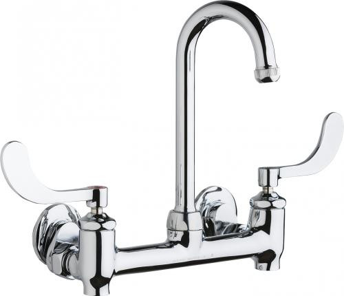 Chicago Faucets 640-GN1AE1-317YAB Wall-Mounted Manual Faucet with Adjustable Centers