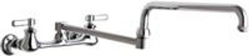 Chicago Faucets 540-LDDJ26ABCP 5.88" W Polished Chrome Double Joint Wall Mounted Manual Faucet with Adjustable Centers