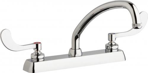 Chicago Faucets W8D-L9E1-317ABCP Deck-Mounted Manual Faucet with 8" Centers
