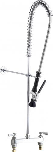 Chicago Faucets 527-919SLXKCABCP Polished Chrome Ceramic Valve Pre-Rinse Fitting with 8" Fixed Centers