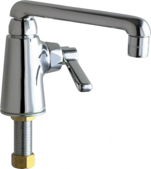 Chicago Faucets 349-E35ABCP 6.31" W Polished Chrome Swing Single Hole Deck Mounted Manual Faucet