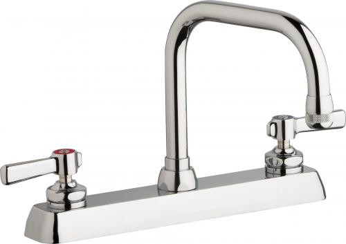 Chicago Faucets W8D-DB6AE1-369ABCP Deck-Mounted Manual Faucet with 8" Centers
