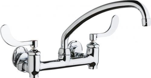 Chicago Faucets 640-L9E35-317YAB Wall-Mounted Manual Faucet with Adjustable Centers