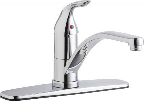 Chicago Faucets 431-ABCP 10.75" W Polished Chrome Swing Deck Mounted Manual Faucet with 8" Centers